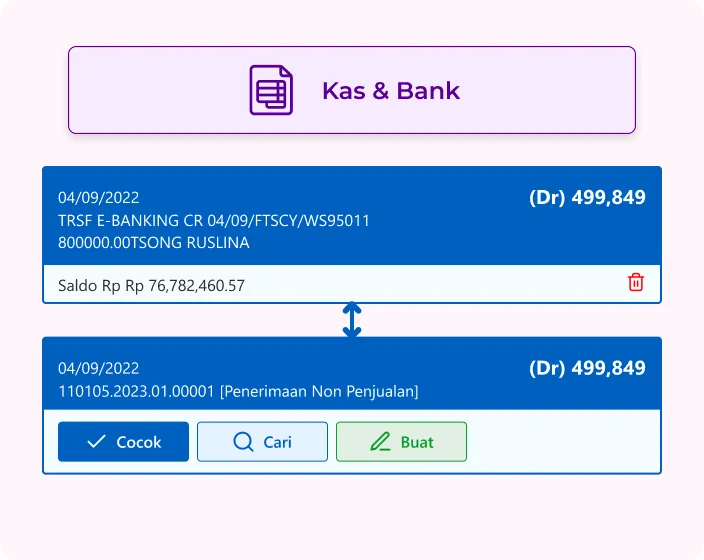 fitur kas bank accurate online