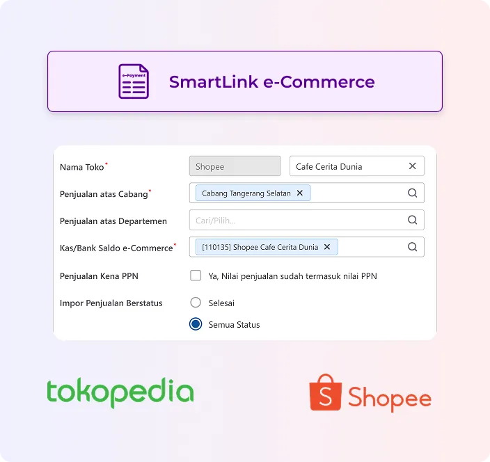 fitur smartlink ecommerce accurate online