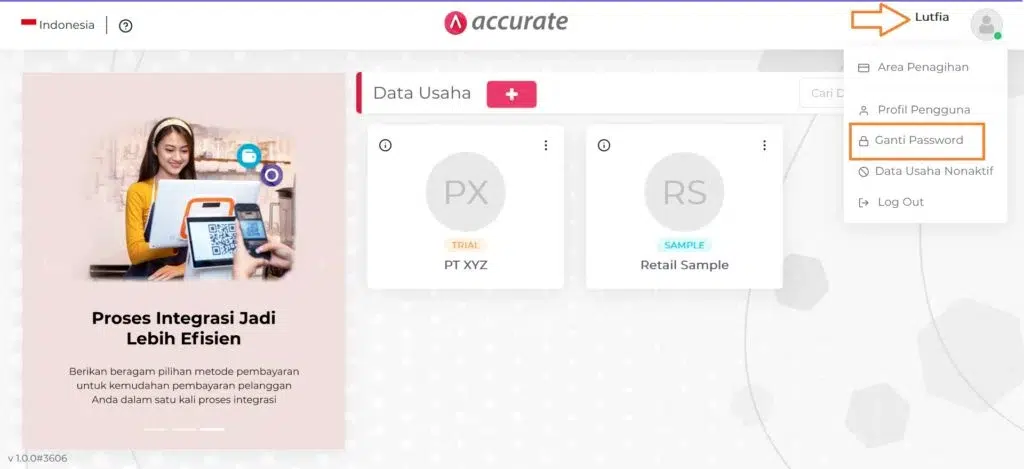 ganti password accurate online