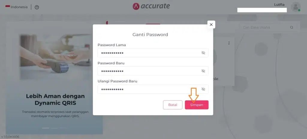 ganti password user