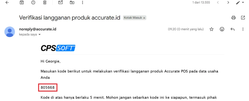 kode verifikasi