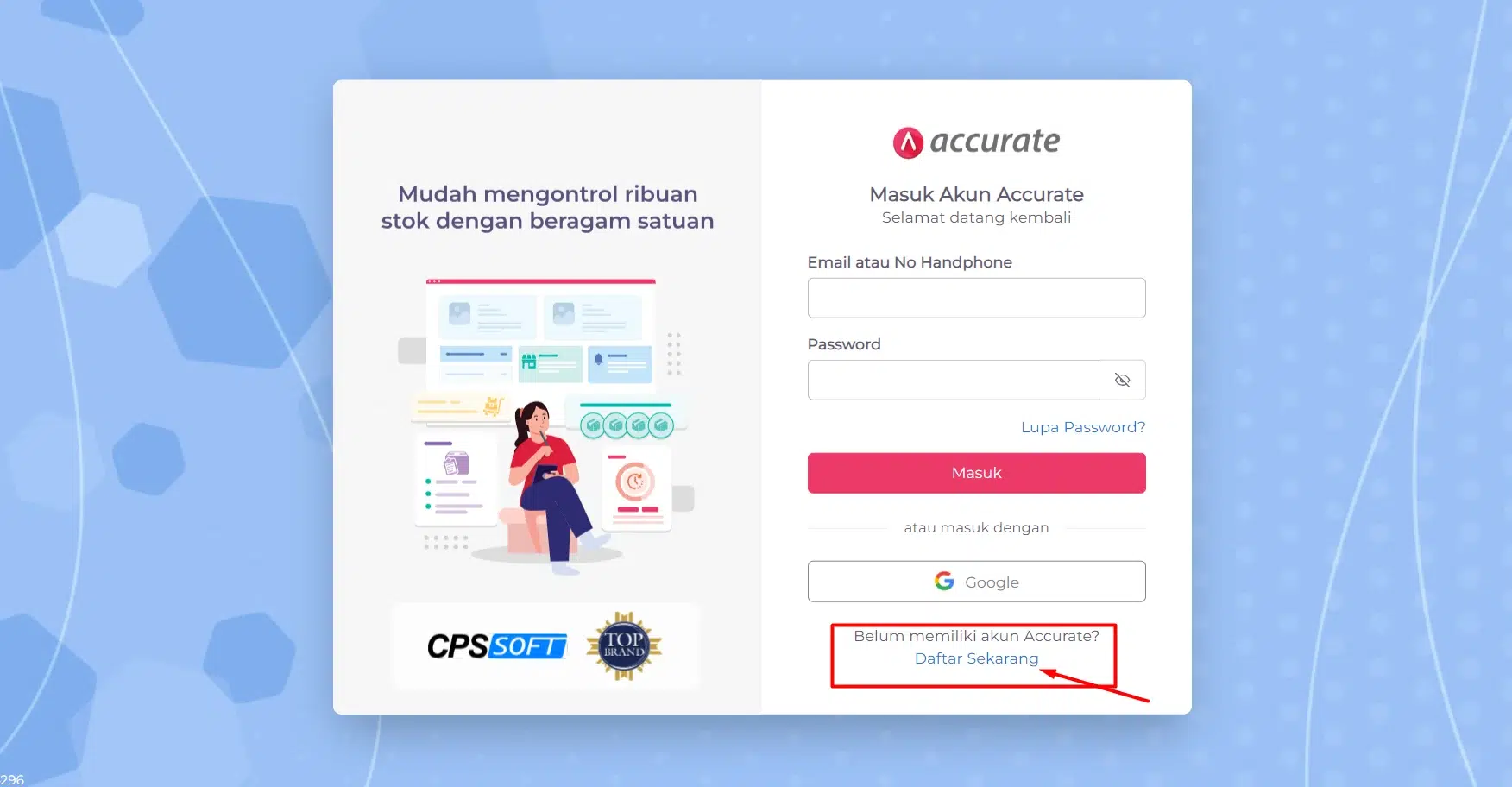 registrasi akun accurate online
